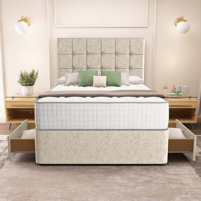 Oslo Divan Bed - Cream Chenille