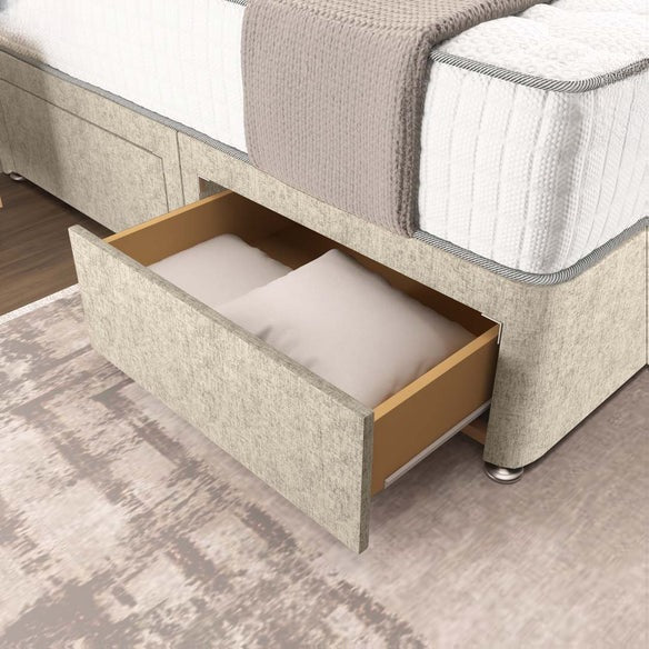 Oslo Divan Bed - Cream Chenille