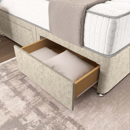 Oslo Divan Bed - Cream Chenille