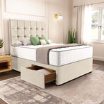 Oslo Divan Bed - Cream Plush Velvet