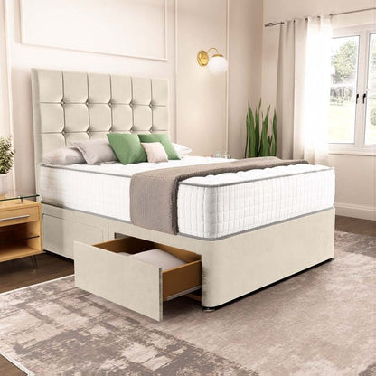 Oslo Divan Bed - Cream Plush Velvet