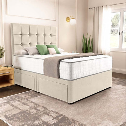 Oslo Divan Bed - Cream Plush Velvet