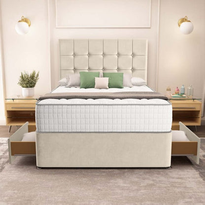 Oslo Divan Bed - Cream Plush Velvet