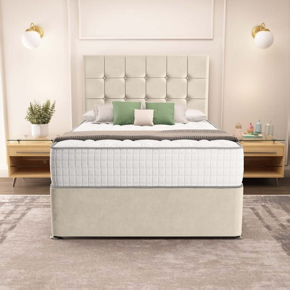Oslo Divan Bed - Cream Plush Velvet