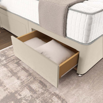Oslo Divan Bed - Cream Plush Velvet