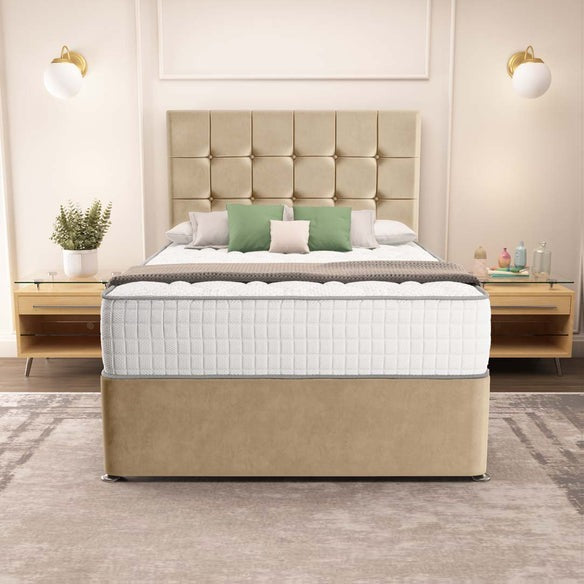 Oslo Divan Bed - Mink Plush Velvet
