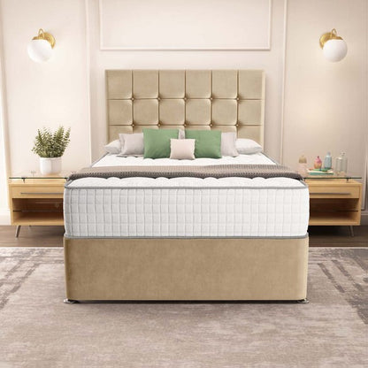Oslo Divan Bed - Mink Plush Velvet