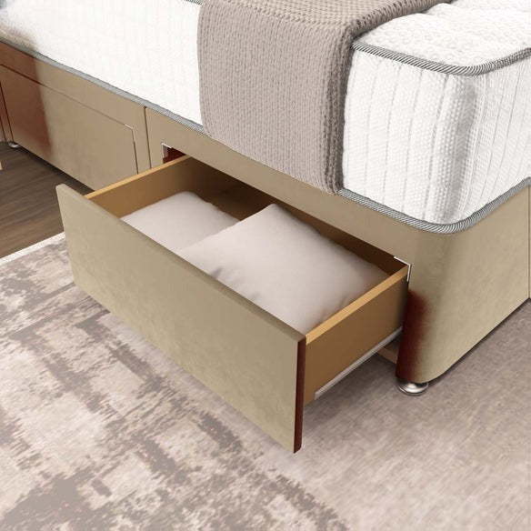 Oslo Divan Bed - Mink Plush Velvet