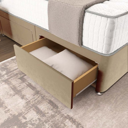 Oslo Divan Bed - Mink Plush Velvet
