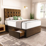 Oslo Divan Bed - Mocca Plush Velvet