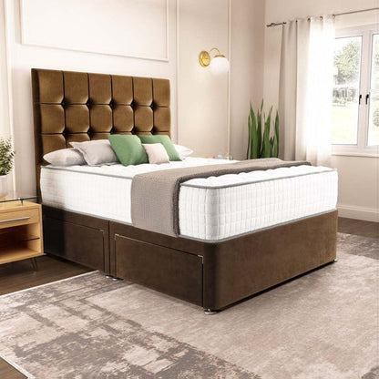Oslo Divan Bed - Mocca Plush Velvet