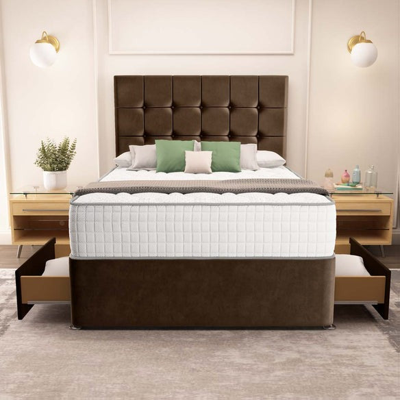 Oslo Divan Bed - Mocca Plush Velvet