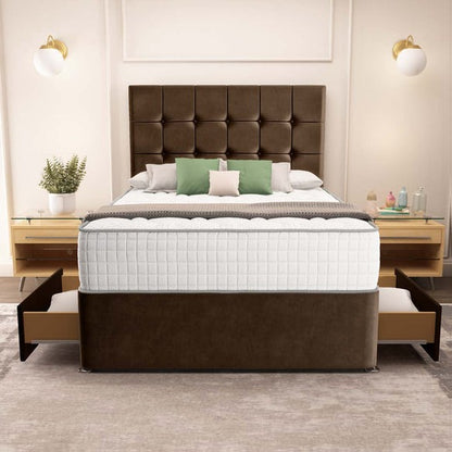Oslo Divan Bed - Mocca Plush Velvet
