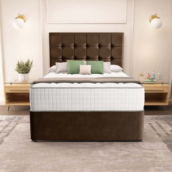 Oslo Divan Bed - Mocca Plush Velvet