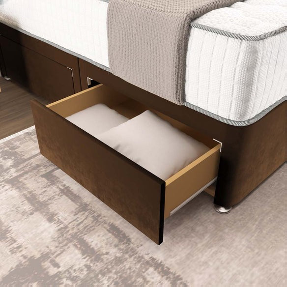 Oslo Divan Bed - Mocca Plush Velvet