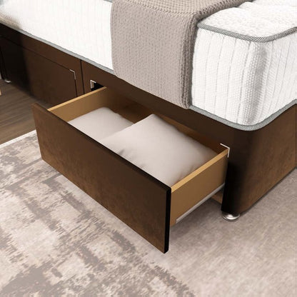 Oslo Divan Bed - Mocca Plush Velvet