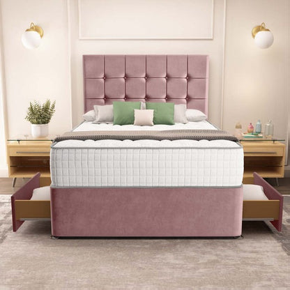 Oslo Divan Bed - Pink Plush Velvet