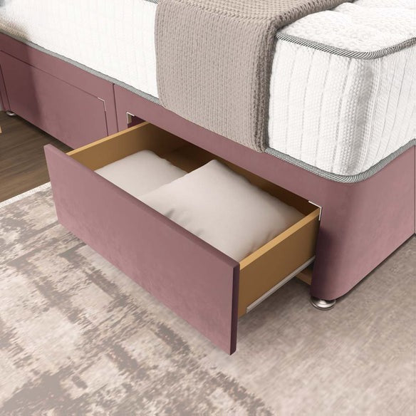 Oslo Divan Bed - Pink Plush Velvet