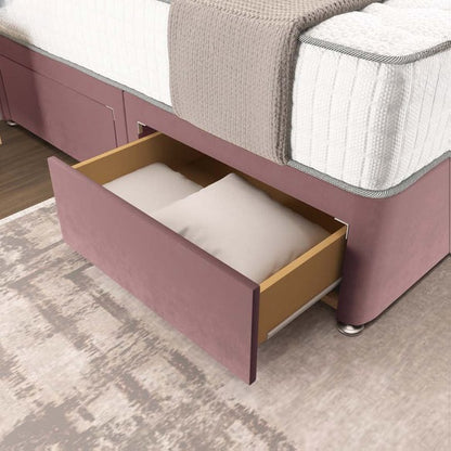 Oslo Divan Bed - Pink Plush Velvet