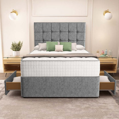 Oslo Divan Bed - Silver Chenille