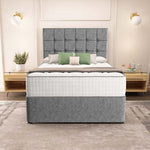 Oslo Divan Bed - Silver Chenille