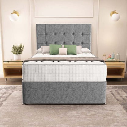 Oslo Divan Bed - Silver Chenille