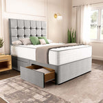 Oslo Divan Bed - Silver Linoso