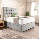 Oslo Divan Bed - Silver Linoso