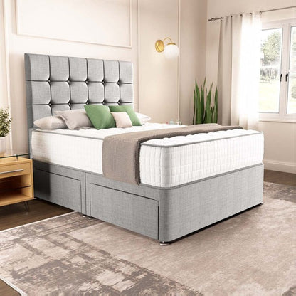 Oslo Divan Bed - Silver Linoso