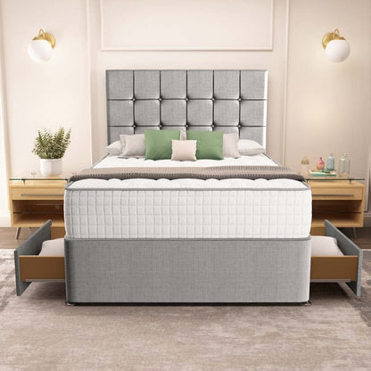 Oslo Divan Bed - Silver Linoso
