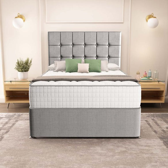 Oslo Divan Bed - Silver Linoso