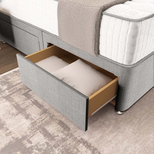 Oslo Divan Bed - Silver Linoso