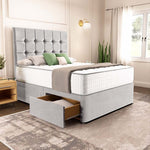 Oslo Divan Bed - Silver Plush Velvet