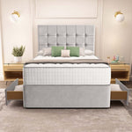 Oslo Divan Bed - Silver Plush Velvet