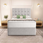 Oslo Divan Bed - Silver Plush Velvet