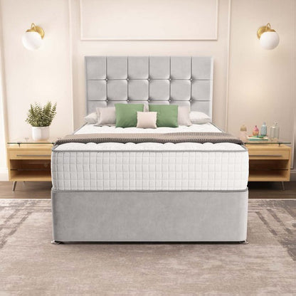 Oslo Divan Bed - Silver Plush Velvet