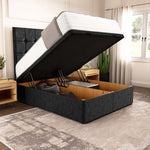 Oslo Ottoman Divan Bed - Black Chenille