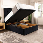 Oslo Ottoman Divan Bed - Black Plush Velvet