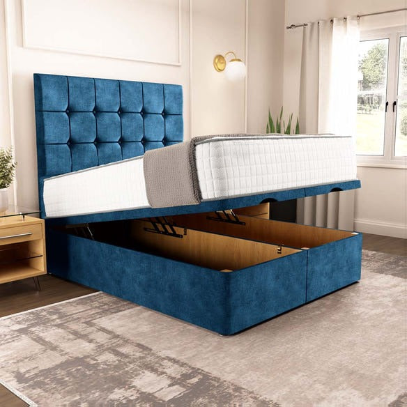 Oslo Ottoman Divan Bed - Blue Coniston