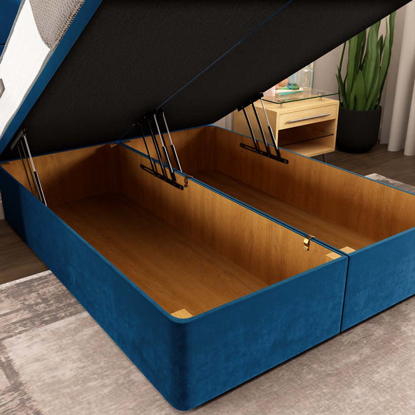 Oslo Ottoman Divan Bed - Blue Plush Velvet