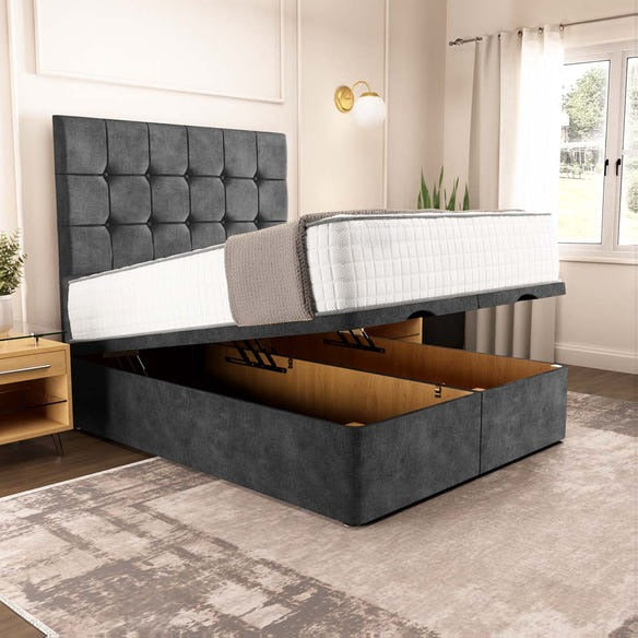 Oslo Ottoman Divan Bed - Charcoal Coniston