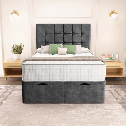 Oslo Ottoman Divan Bed - Charcoal Coniston