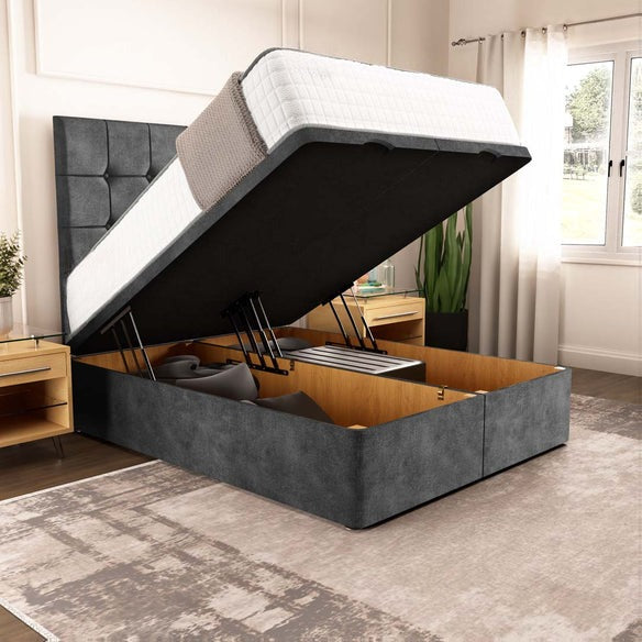 Oslo Ottoman Divan Bed - Charcoal Coniston