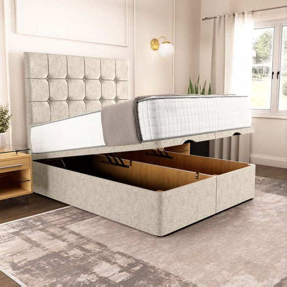 Oslo Ottoman Divan Bed - Cream Chenille