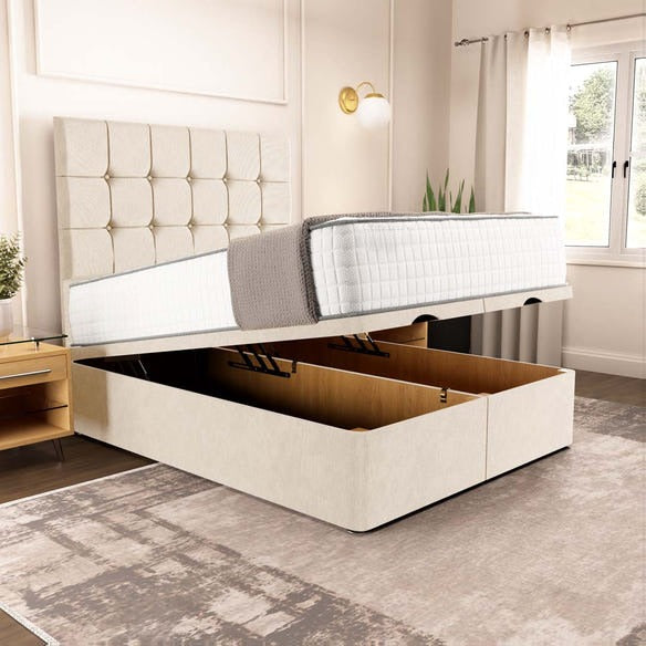 Oslo Ottoman Divan Bed - Cream Naples