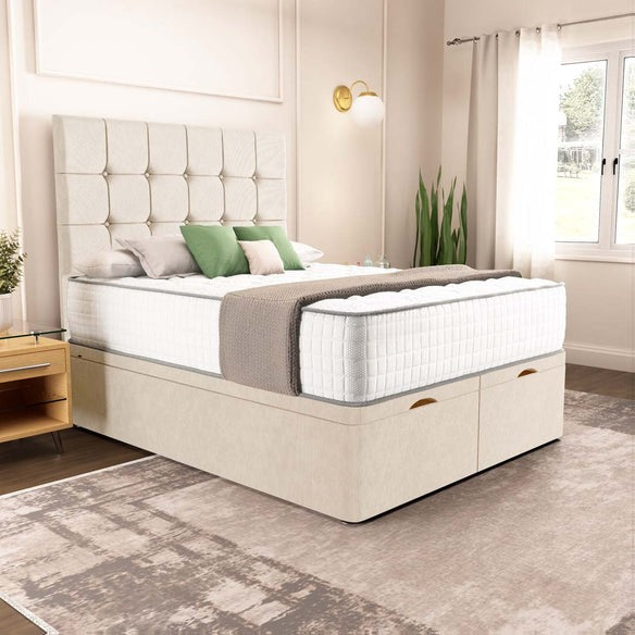 Oslo Ottoman Divan Bed - Cream Naples