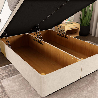 Oslo Ottoman Divan Bed - Cream Naples