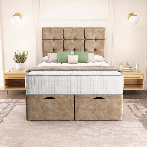 Oslo Ottoman Divan Bed - Mink Coniston