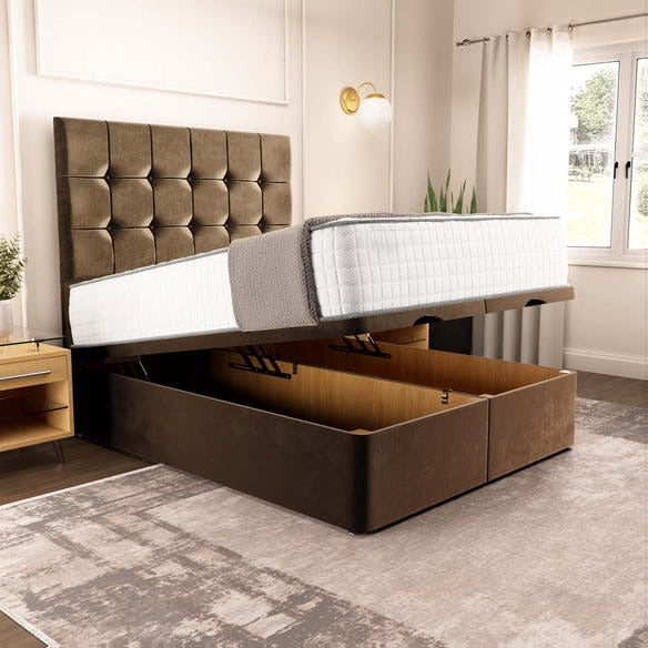 Oslo Ottoman Divan Bed - Mocca Plush Velvet