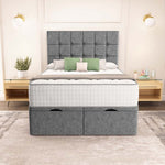 Oslo Ottoman Divan Bed - Silver Chenille